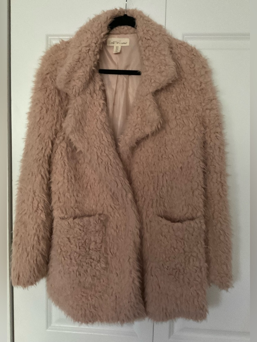 Lost in Lunar - Faux Shearling Teddy Coat - Blush Pink